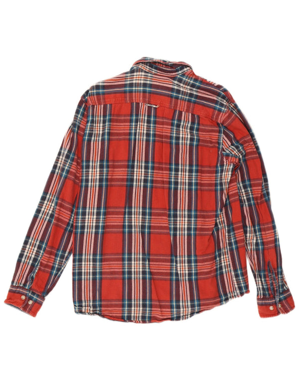 Jack & Jones Camicia da uomo in flanella di cotone a quadri rossi grandi