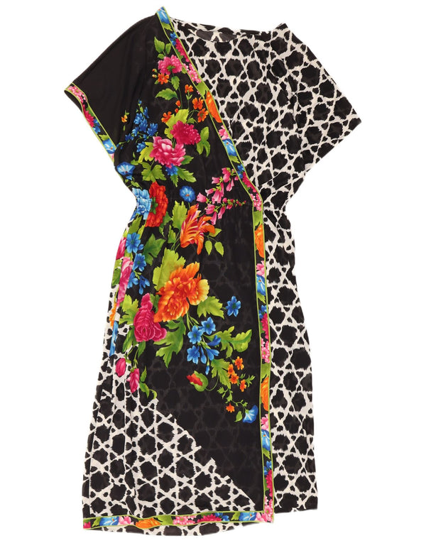 Abito tubino vintage da donna UK 14 medio floreale multicolore
