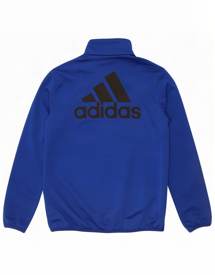 Giacca da ginnastica grafica da ragazzo Adidas 11-12 anni in poliestere blu