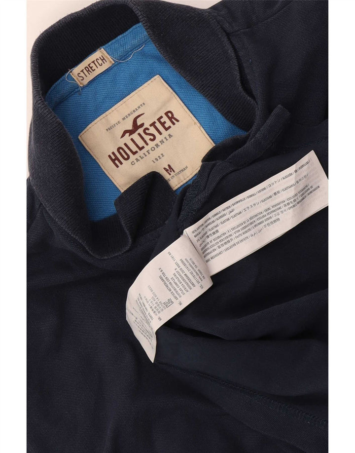 Polo Hollister da uomo in cotone medio blu navy