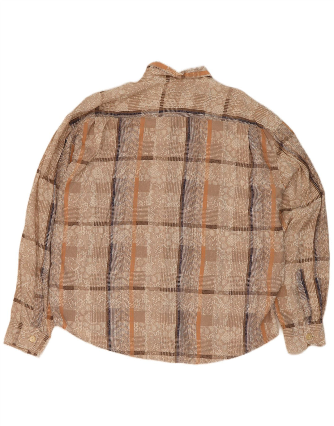 Camicia da uomo Morgan & Donavan taglia 41/42 in viscosa a quadri beige grande