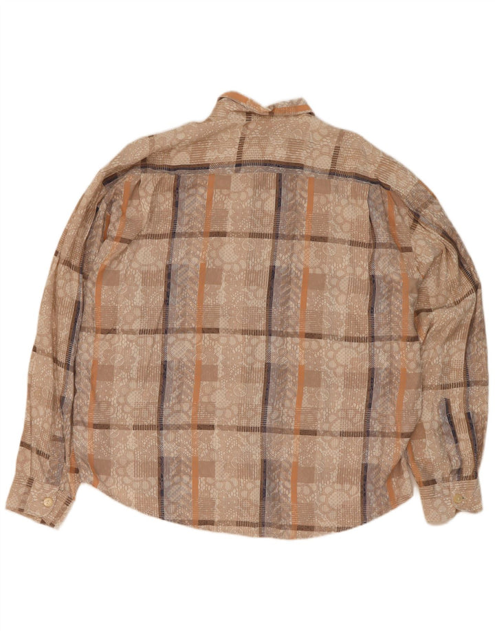 Camicia da uomo Morgan & Donavan taglia 41/42 in viscosa a quadri beige grande