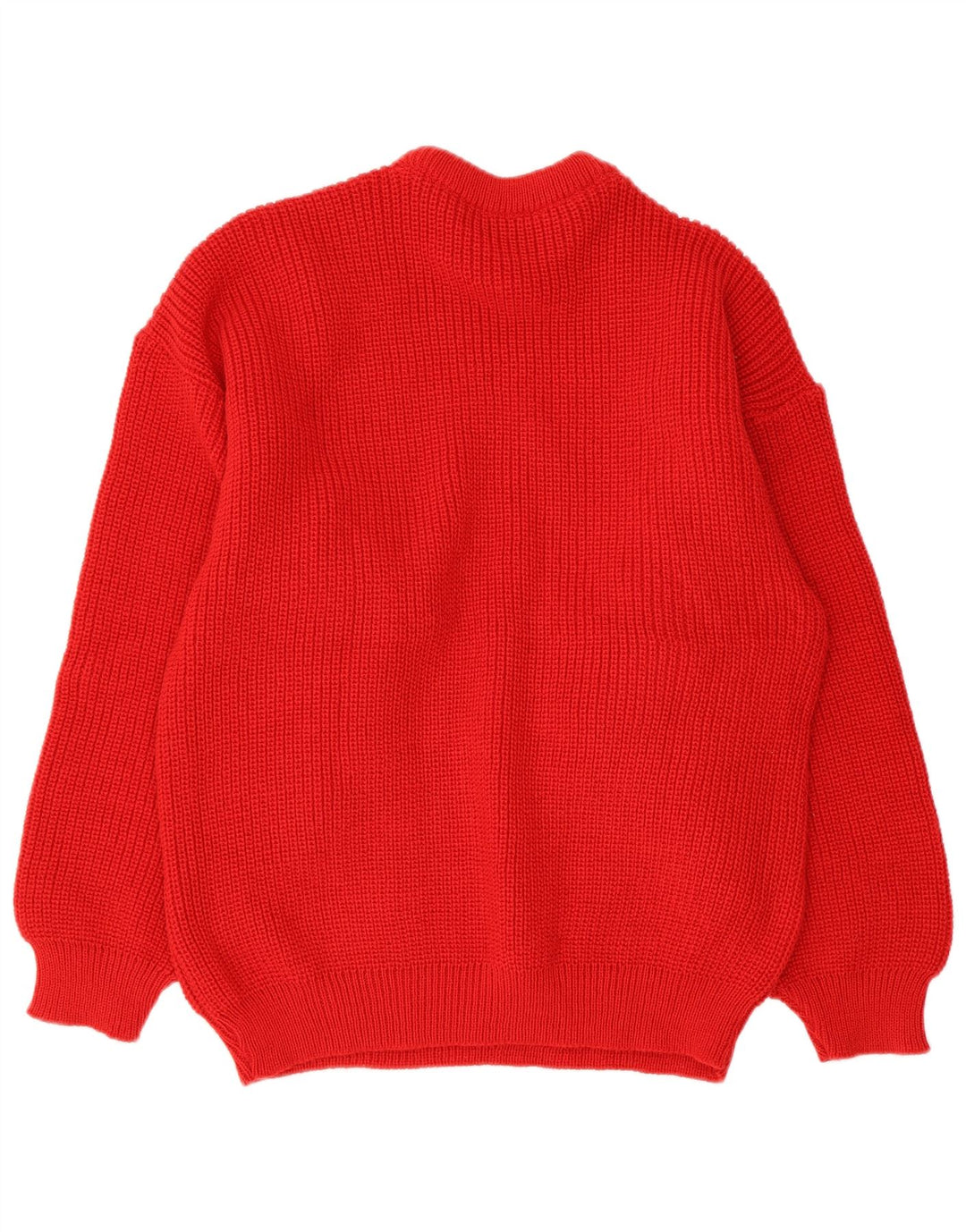 Maglione girocollo da uomo vintage color block rosso medio