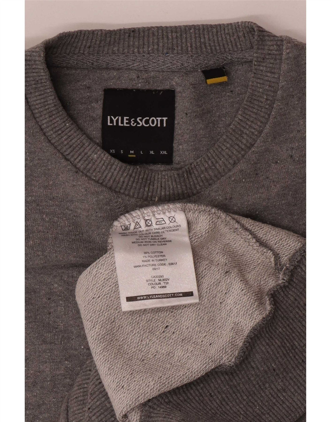 Felpa da uomo Lyle & Scott in cotone grigio medio