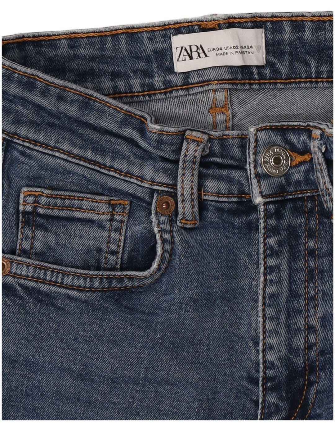 Jeans Bootcut da donna Zara EU 34 2XS W24 L26 Blu