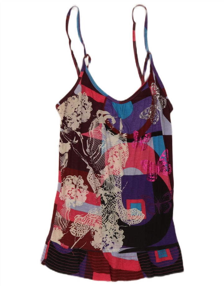 Desigual Womens Graphic Cami Top UK 12 Farfalla media multicolore