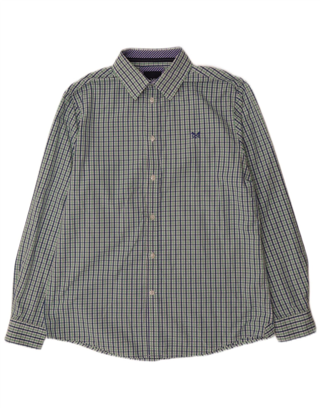 Crew Clothing Camicia da uomo dalla vestibilità classica in cotone a quadretti verde medio