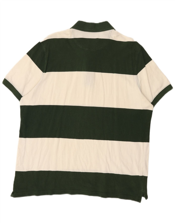 Polo da uomo Massimo Dutti in cotone a righe grandi verdi