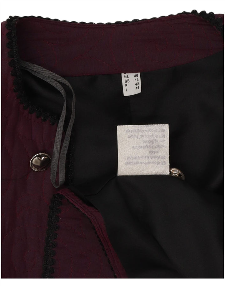 Giacca Bolero vintage da donna UK 14 viscosa viola media