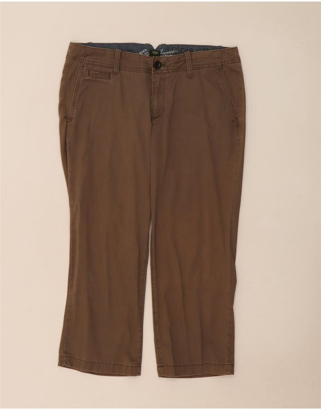 Pantaloni Capri da donna Eddie Bauer US 8 Medium W34 L23 Cotone Beige