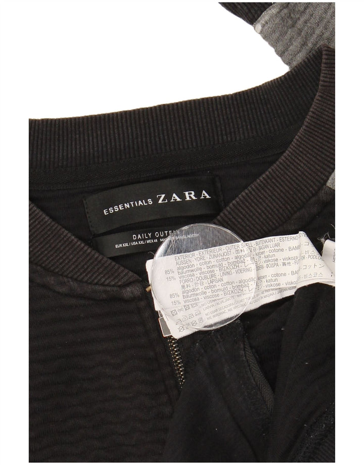 Giacca da tuta da uomo Zara 2XL in cotone color block nero