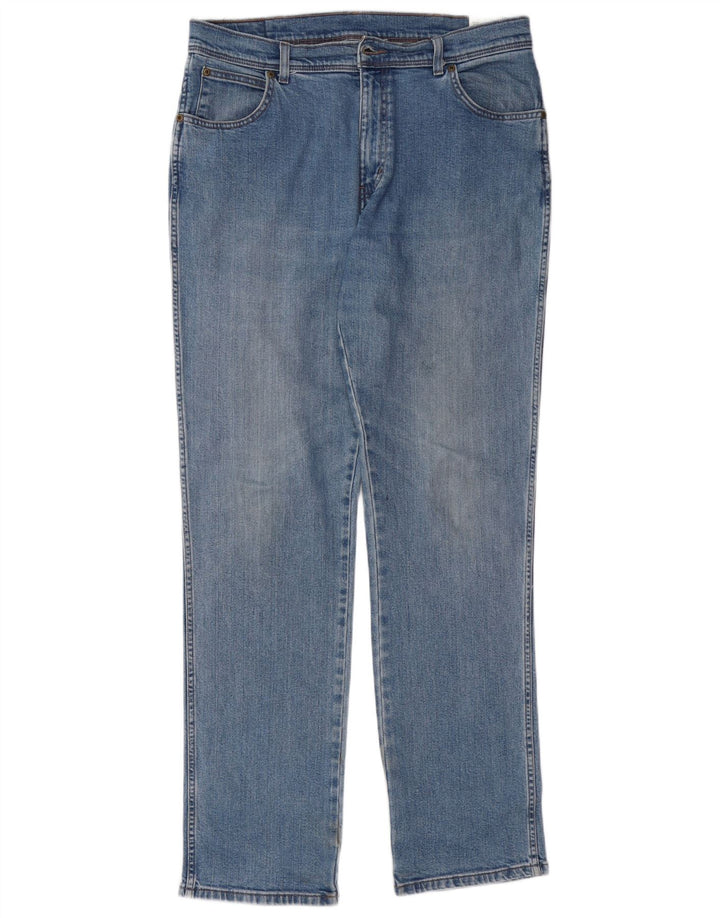 Jeans dritti da uomo WRANGLER W36 L34 cotone blu