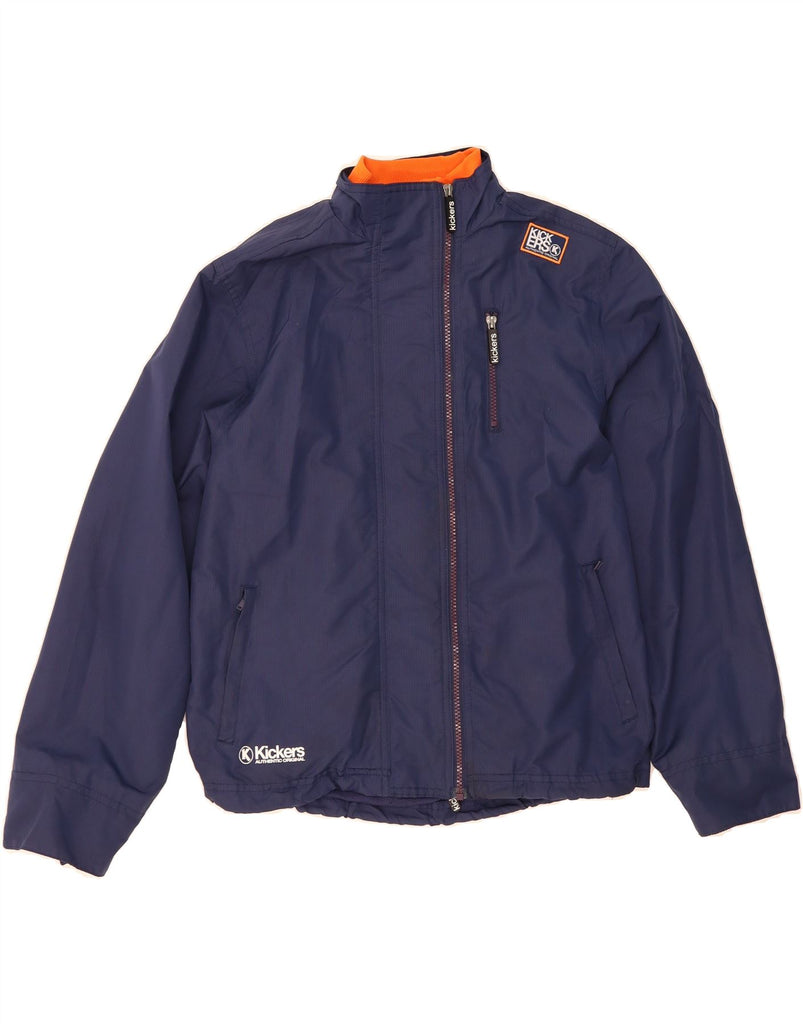 KICKERS Boys Windbreaker Jacket 15-16 Years XL Navy Blue Polyester Vintage Kickers and Second-Hand Kickers from Messina Hembry 