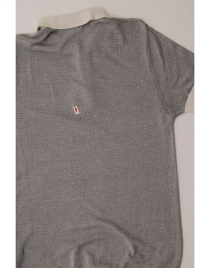 ZARA Mens Short Sleeve Polo Neck Jumper Sweater Medium Grey Viscose Vintage Zara and Second-Hand Zara from Messina Hembry 