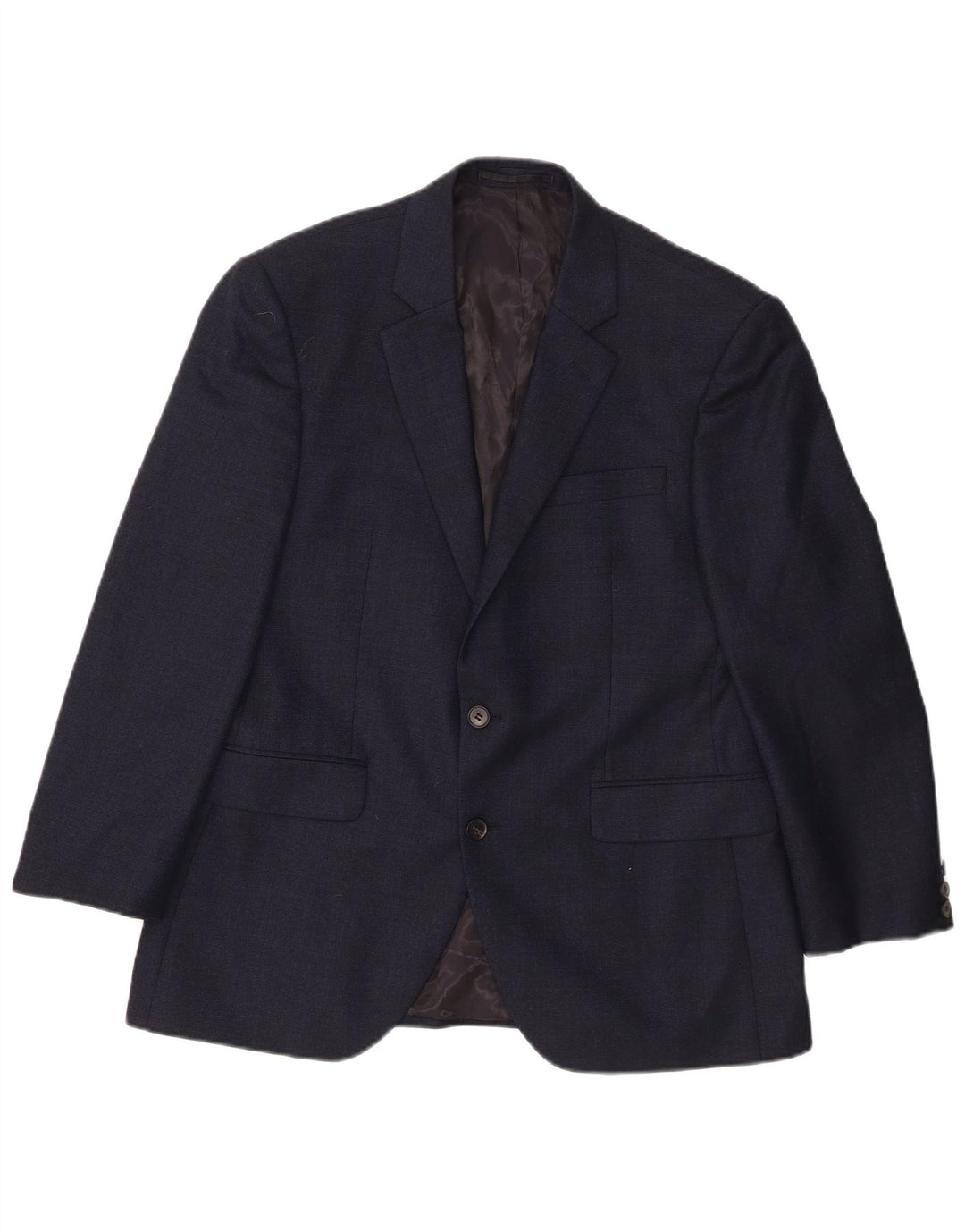 Giacca blazer da uomo a 2 bottoni JAEGER UK 40 grande in lana blu navy