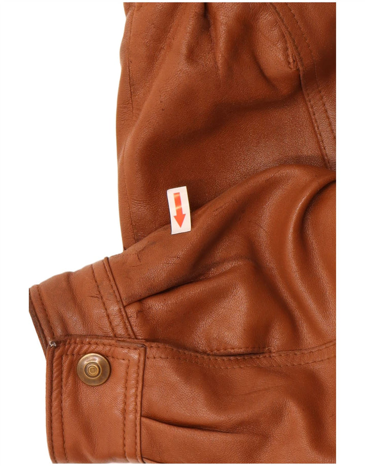 Giacca in Pelle Uomo Gazelli IT 54 2XL Pelle Marrone