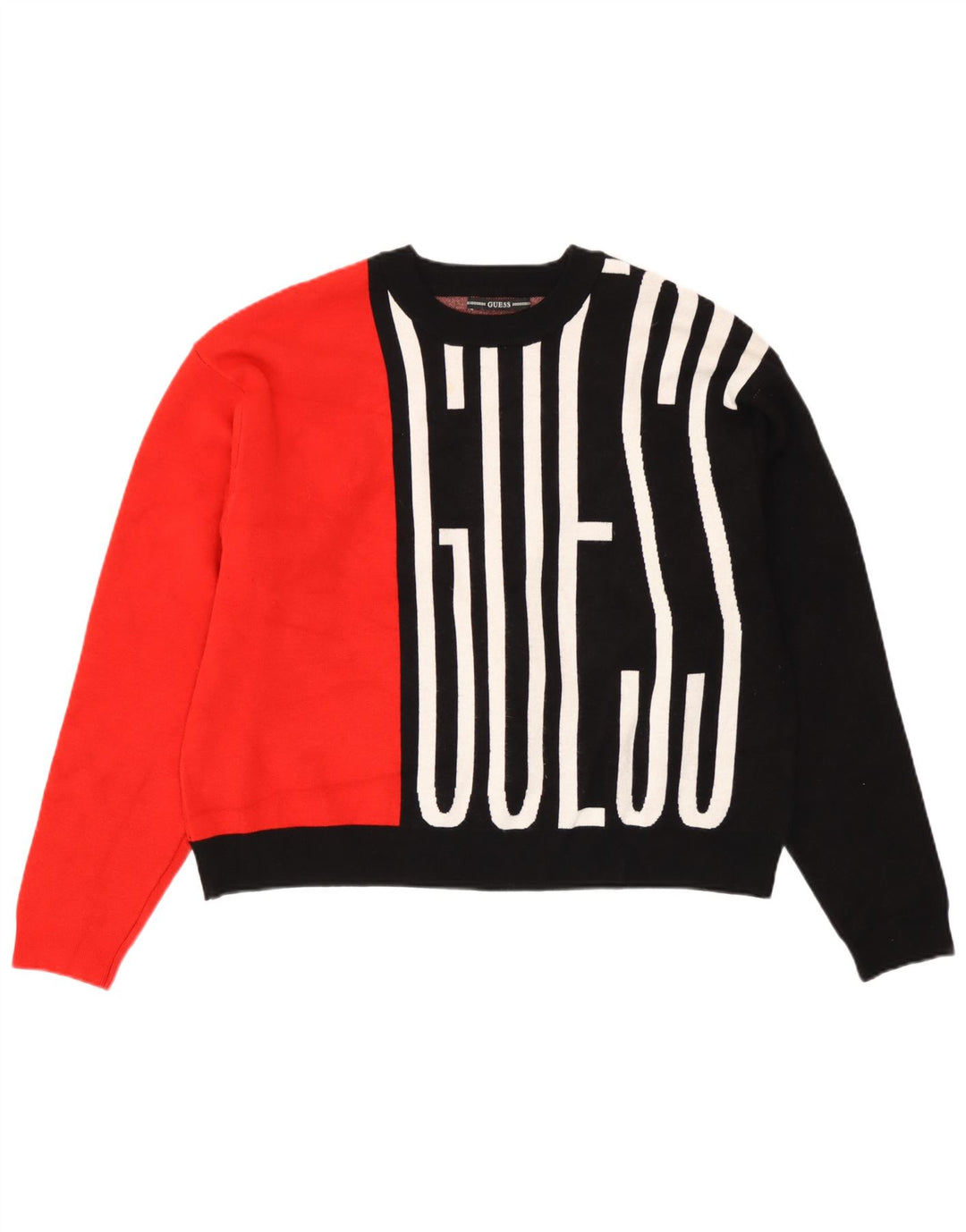 Maglione maglione girocollo oversize da donna Guess UK 8 piccolo nero