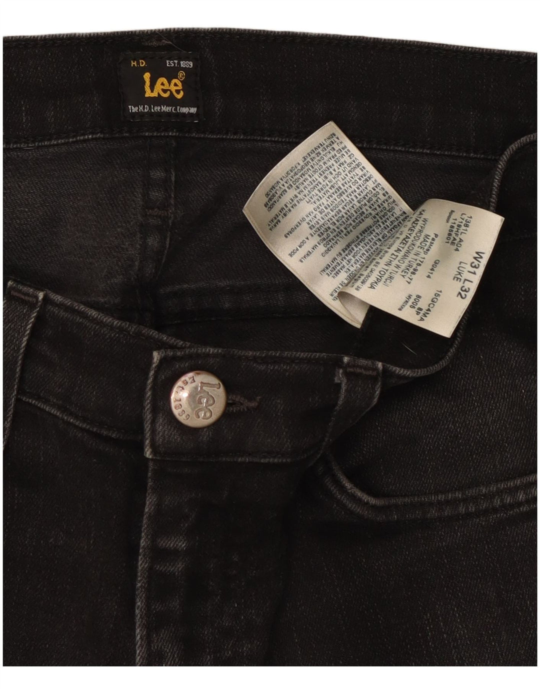 Jeans Lee Luke Slim da uomo W31 L28 cotone nero