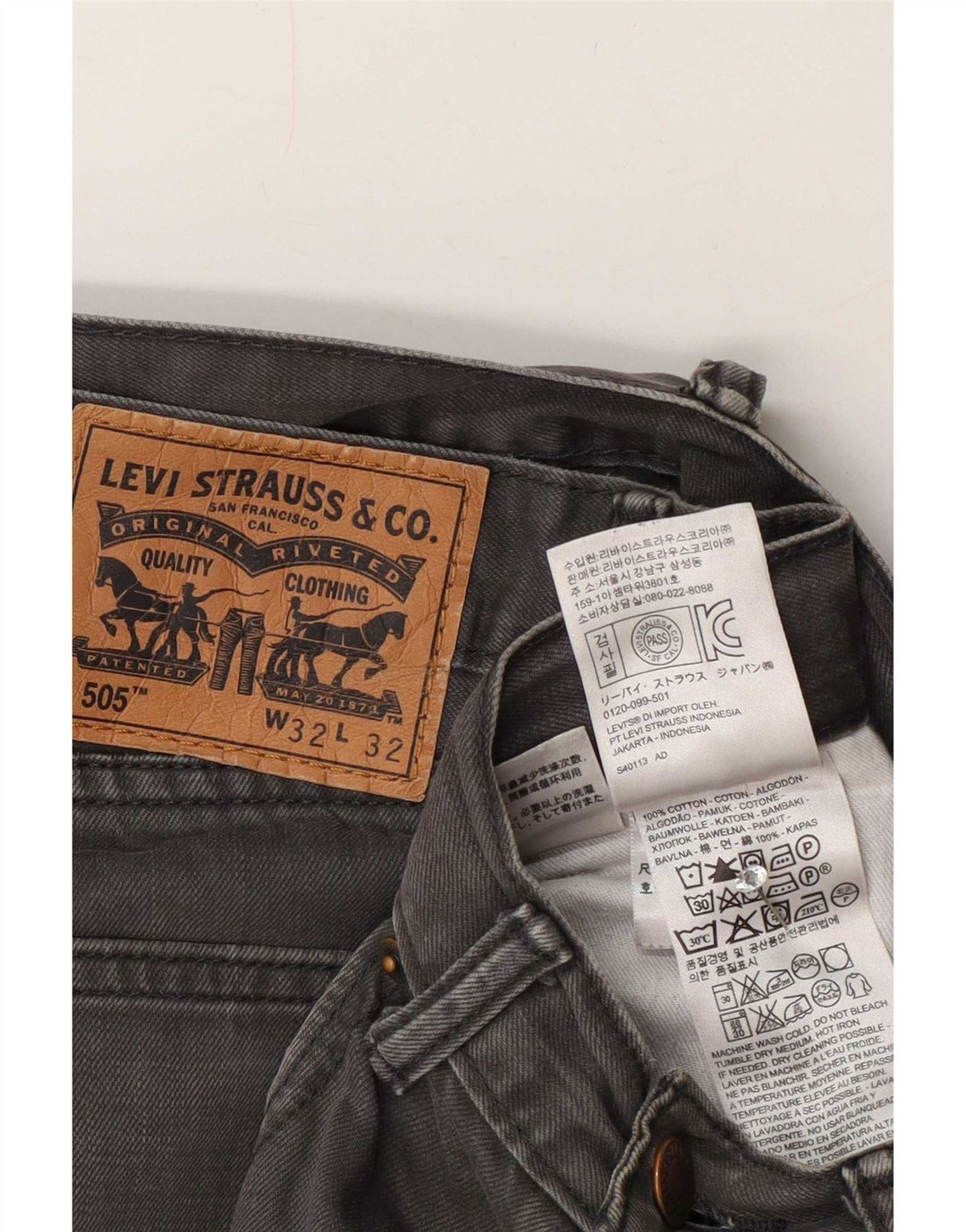 Levi's Uomo 505 Jeans dritti W32 L32 Cotone grigio
