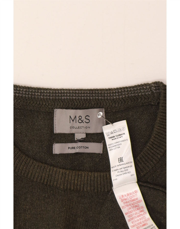 Maglione maglione girocollo da uomo Marks & Spencer 2XL cotone verde