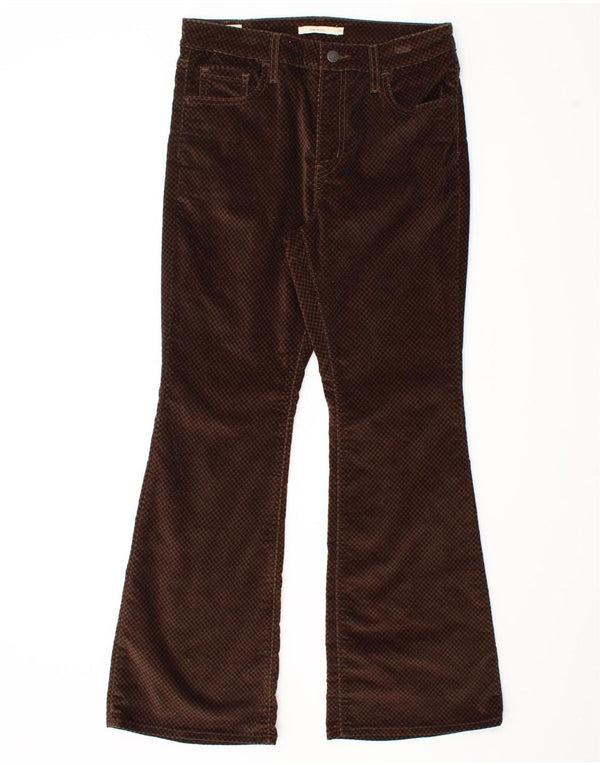 Pantaloni casual da donna in velluto svasato 726 Levi's W29 L29 pied de poule marroni