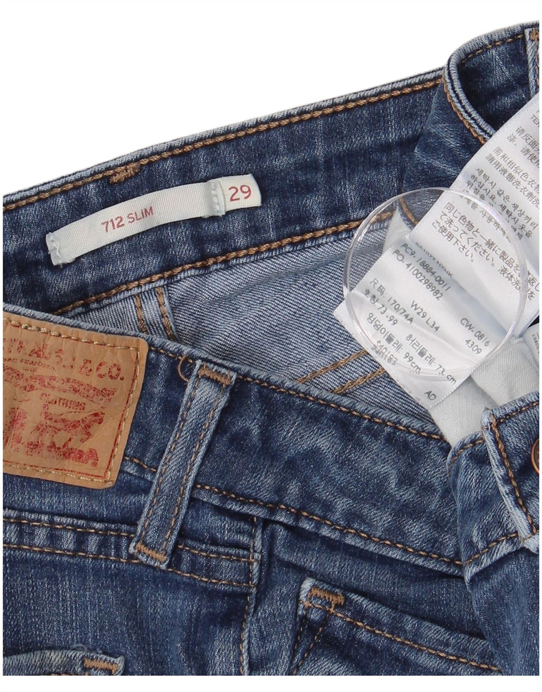 LEVI'S Jeans da donna 712 slim W29 L34 cotone blu