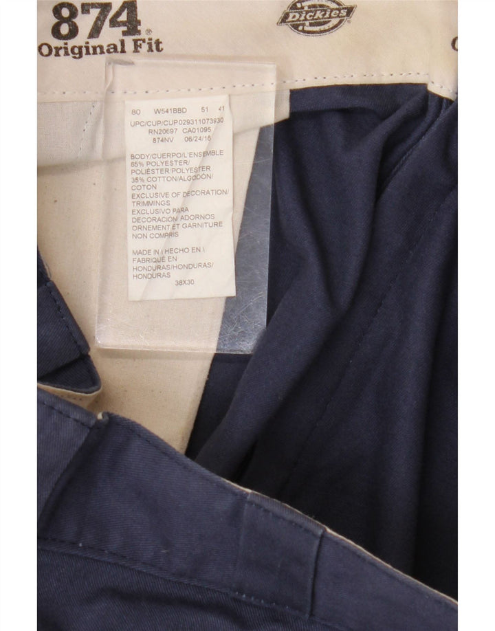 Pantaloni chino dritti da uomo Dickies W38 L30 poliestere blu navy