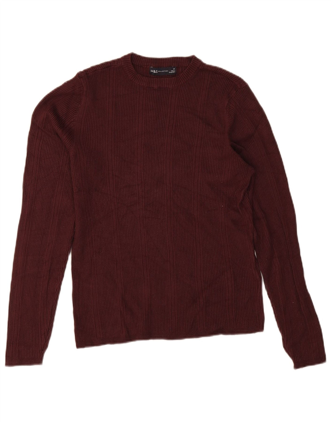 Maglione maglione girocollo da donna Marks & Spencer UK 14 Borgogna medio