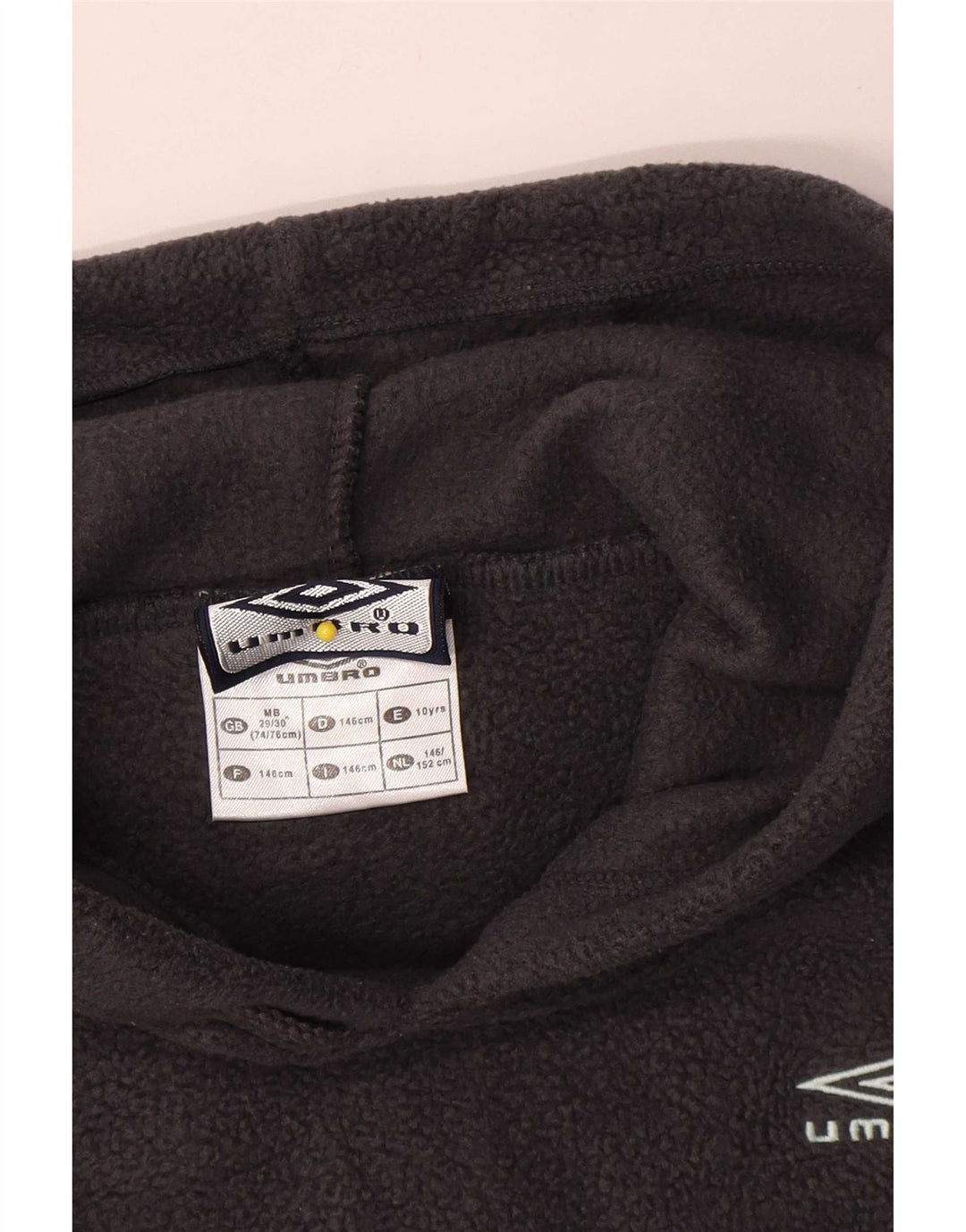 Maglione in pile con cappuccio Umbro per ragazzi 9-10 anni in poliestere grigio