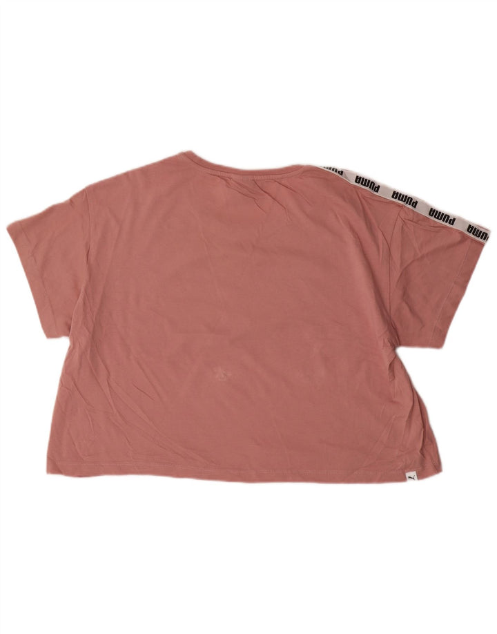 T-shirt grafica corta da donna Puma vestibilità ampia UK 16 grande rosa