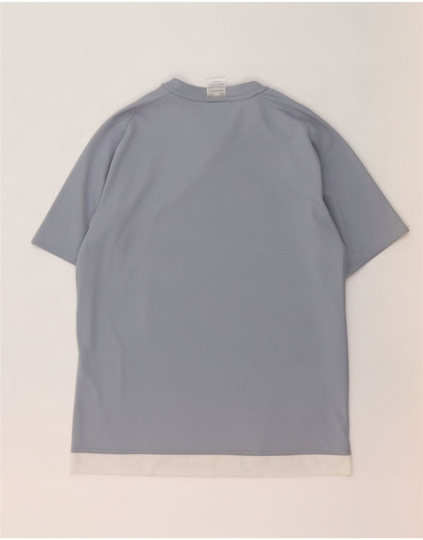 T-shirt Adidas Climalite da uomo Top in poliestere color block blu medio