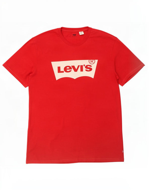 T-shirt grafica da uomo Levi's Top grande in cotone rosso