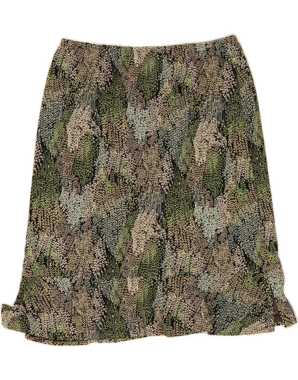BCBGMAXAZRIA Womens A-Line Skirt Medium W30 Green Floral Polyester