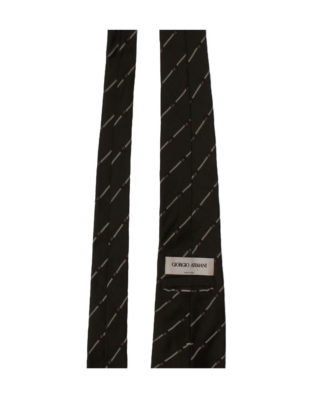 GIORGIO ARMANI Mens Tie One Size Green Striped Silk Designer Vintage Giorgio Armani and Second-Hand Giorgio Armani from Messina Hembry 