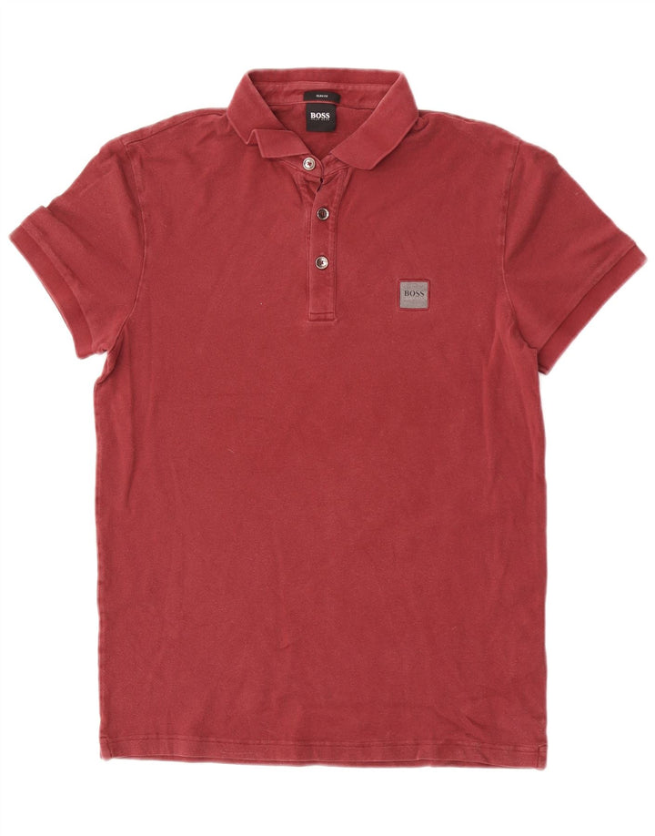 Polo Hugo Boss da uomo slim fit in cotone marrone medio