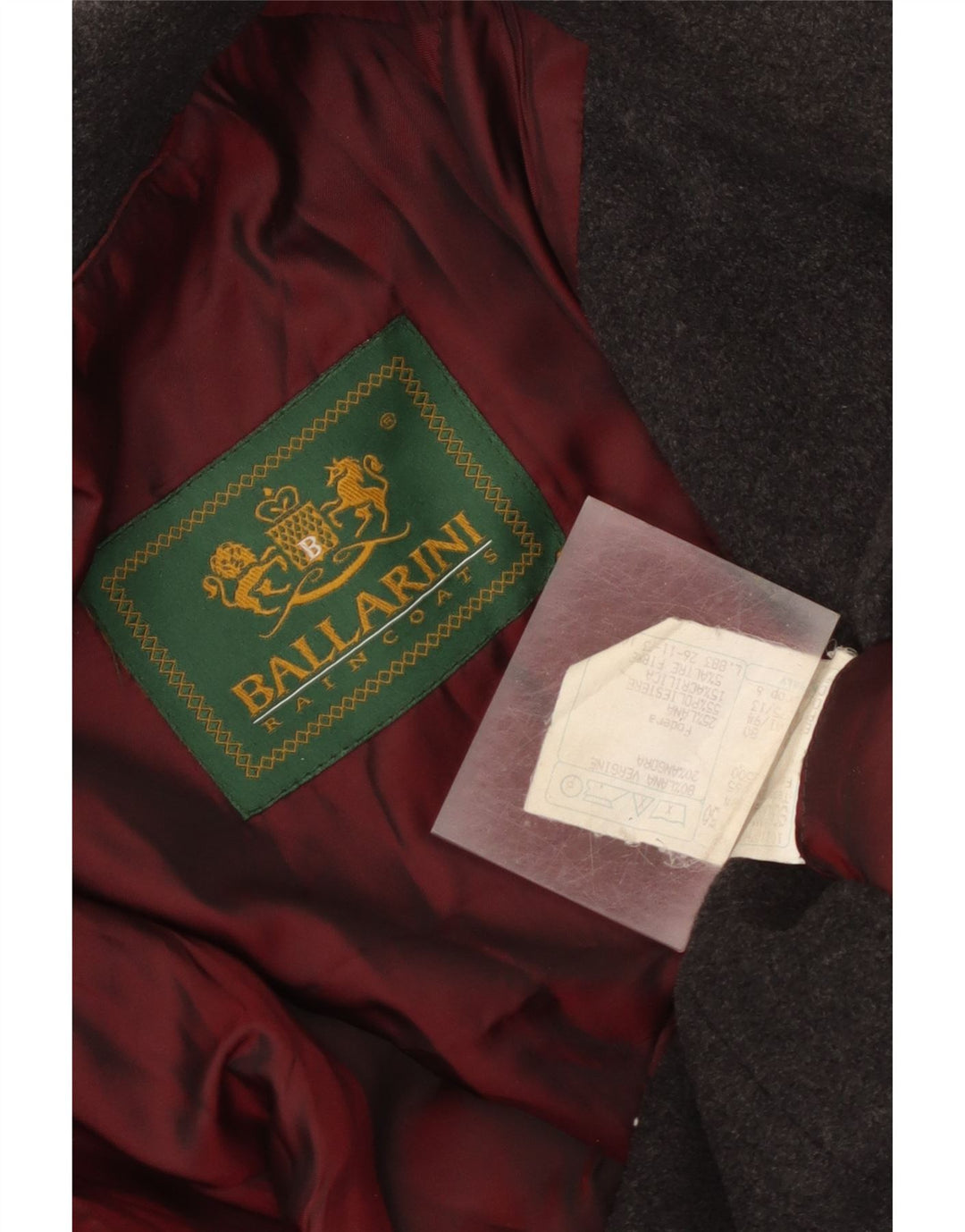 Cappotto Ballarini Uomo IT 50 Large Grigio Lana Vergine