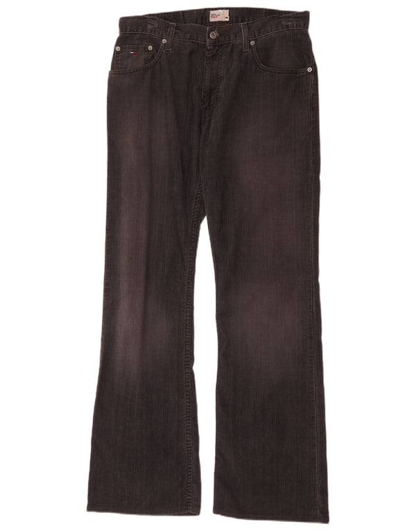 Pantaloni da uomo in velluto a coste bootcut Tommy Hilfiger W32 L34 cotone grigio