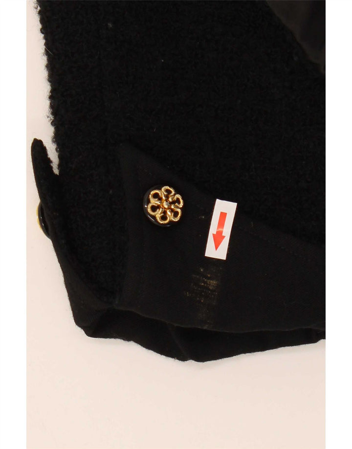 Giacca Bolero vintage da donna UK 10 piccola in lana nera