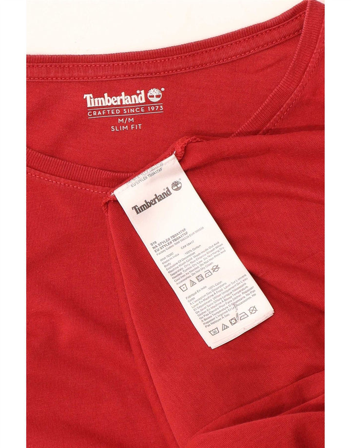 T-shirt da uomo slim fit Timberland Top rosso medio in cotone