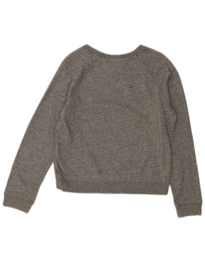 Levi's Women's Oversize Crop Felpa Jumper UK 10 Small Grey Flecked