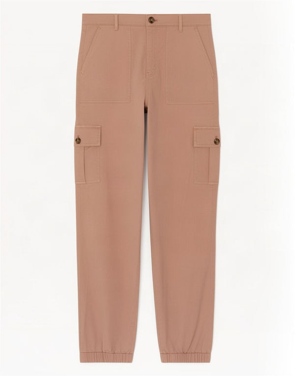 Pantaloni cargo a vita alta da donna Marks & Spencer UK 10 Small W28 L29 Rosa