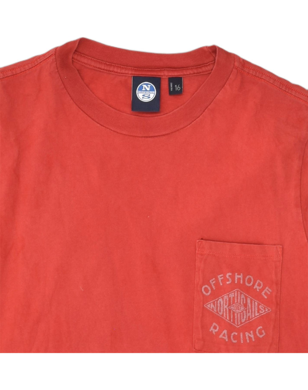 NORTH SAILS Boys Graphic T-Shirt Top 15-16 Years Red Cotton | Vintage North Sails | Thrift | Second-Hand North Sails | Used Clothing | Messina Hembry 