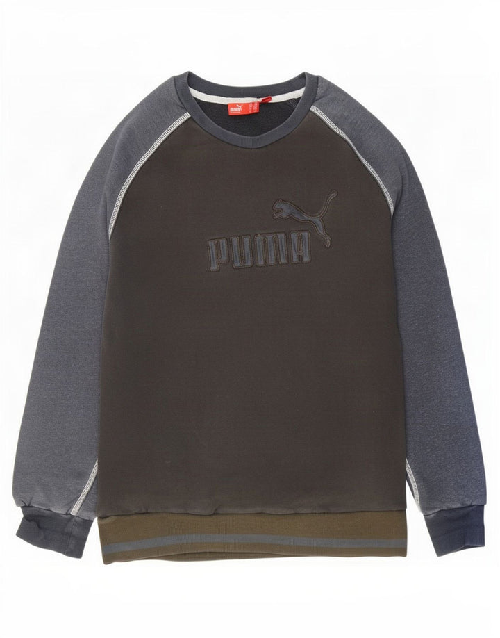 Felpa grafica da uomo Puma, maglione medio, blu navy, color block