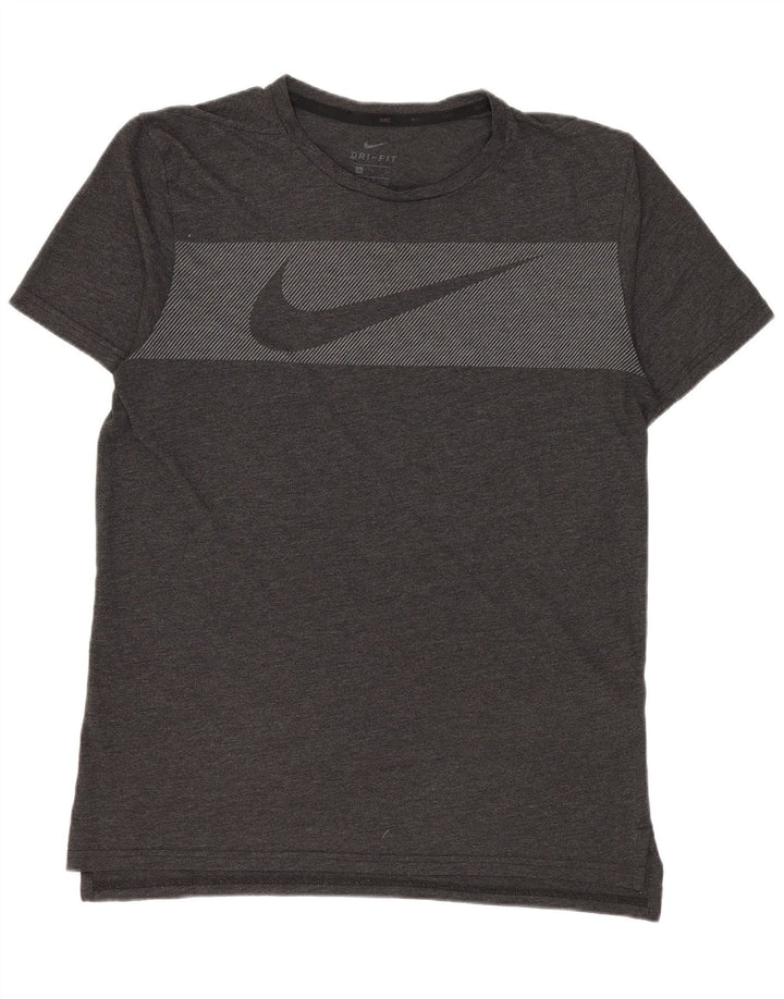 NIKE T-shirt grafica da uomo Dri Fit Top piccolo poliestere gessato grigio