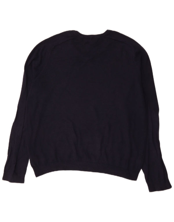 Gap Mens V-Neck Jumper Sweater XL Navy Blue Cotton
