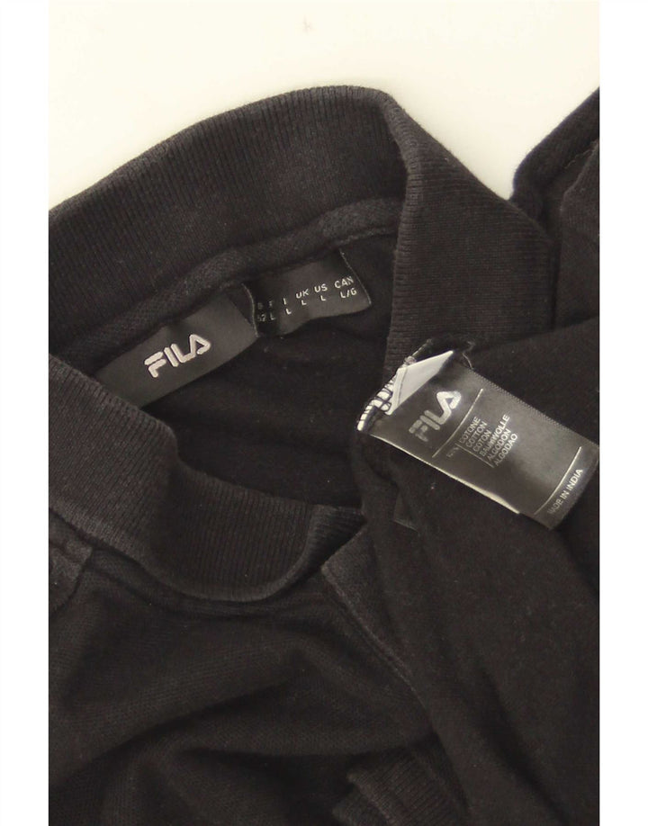Polo da uomo Fila Large in cotone nero