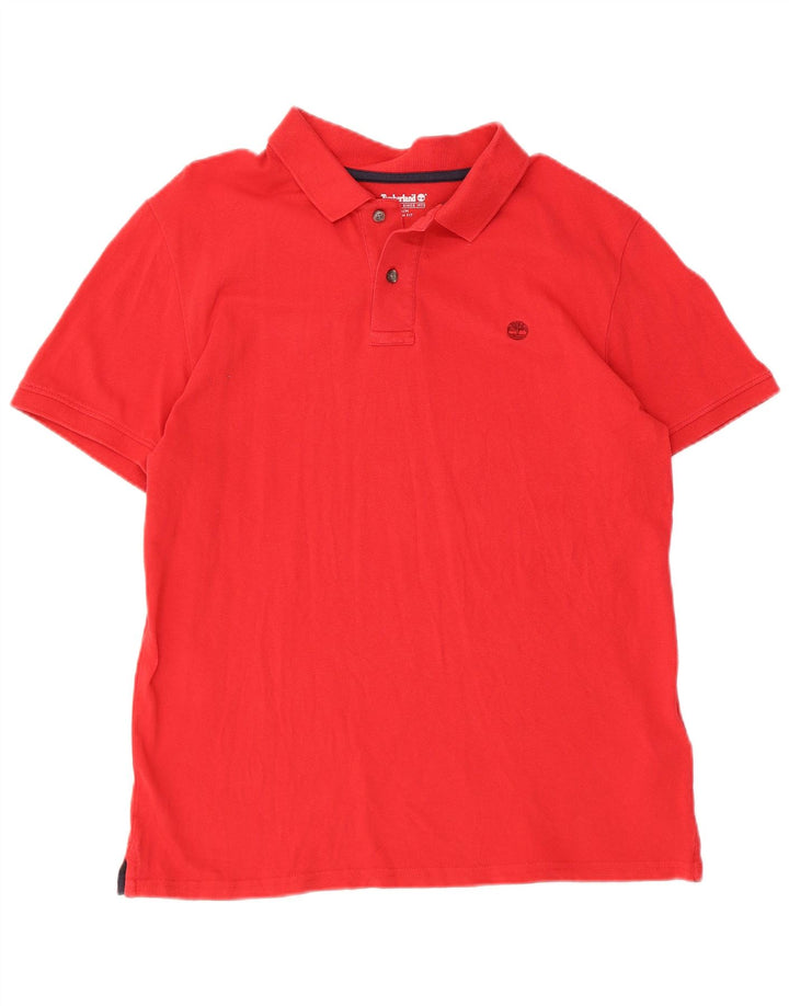 Polo da uomo slim fit TIMBERLAND in cotone rosso medio