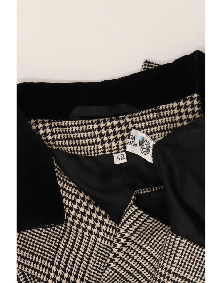 Giacca blazer doppiopetto vintage da donna IT 42 media pied de poule nera