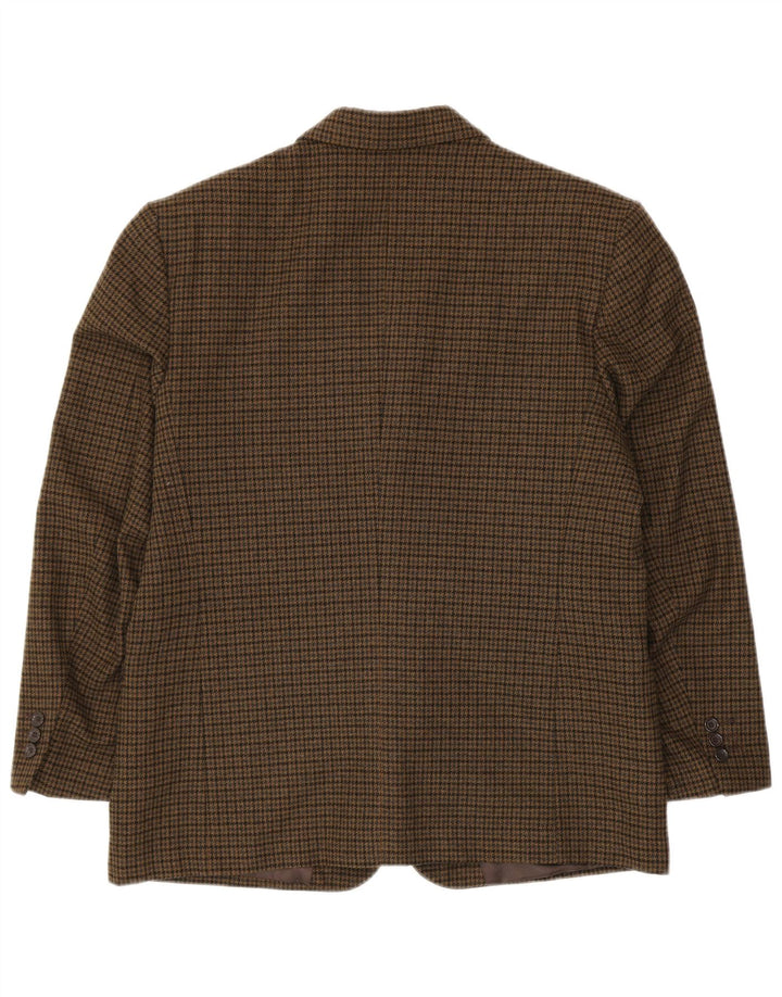 Giacca blazer da uomo PETRELLI IT 51 grande pied de poule kaki in lana vergine