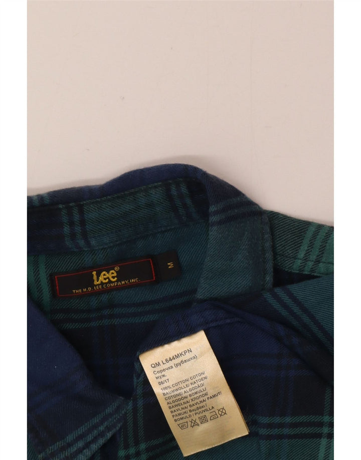 Camicia in flanella da donna Lee in cotone scozzese blu medio